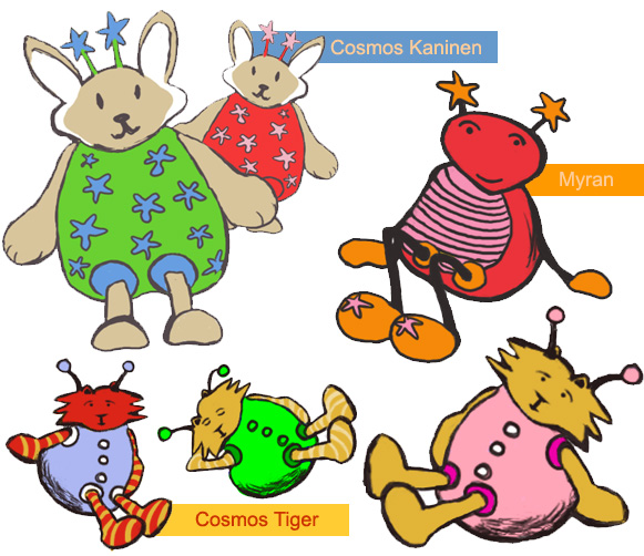 Barnillustrationer för tavlor, kläder, produkter och böcker.