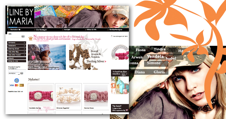artgraphic har jobbat med webdesign f&ouml;r Line by Maria
